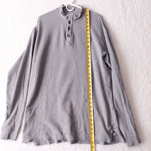 Duluth Trading Co Gray Henley Waffle Pattern Thermal Men's Size LT - Picture 10 of 14